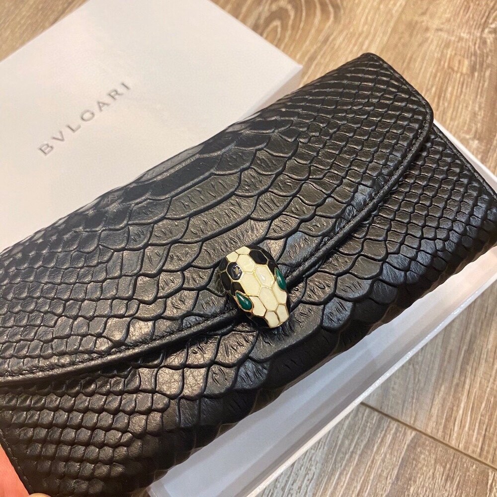 Bvlgari Serpenti Forever Python Skin Long Wallet View 3